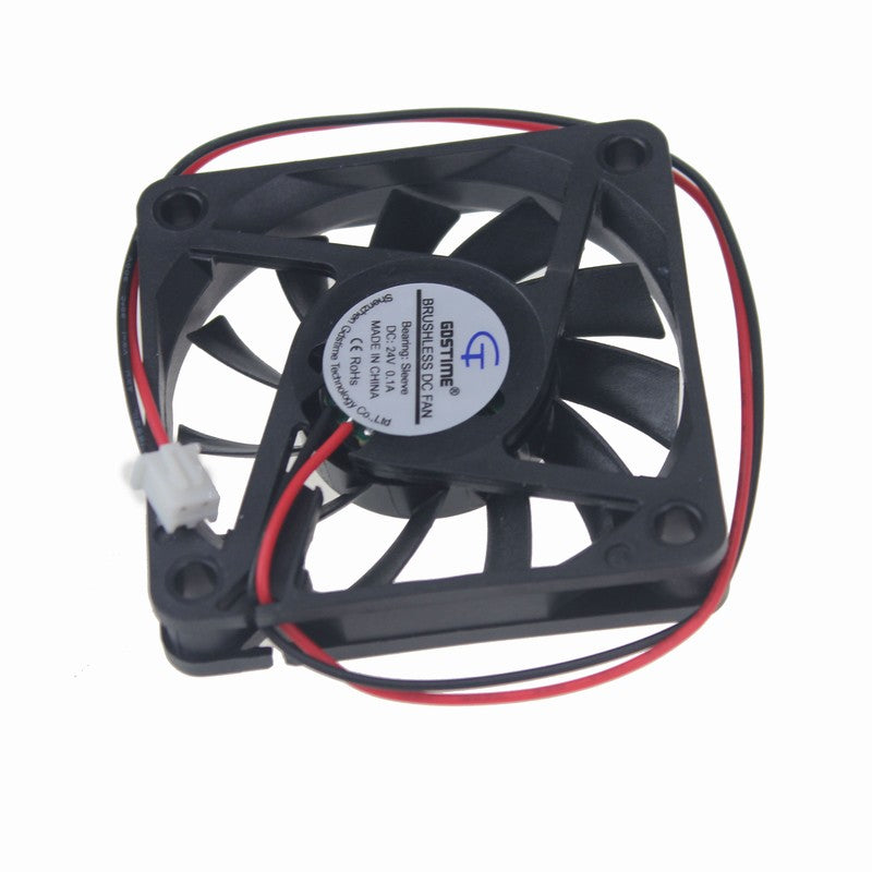 1 Pieces Gdstime 2Pin DC 24V 24 Volt 6cm 60x60x10mm Brushless Cooler Cooling Fan 60mm x 10mm