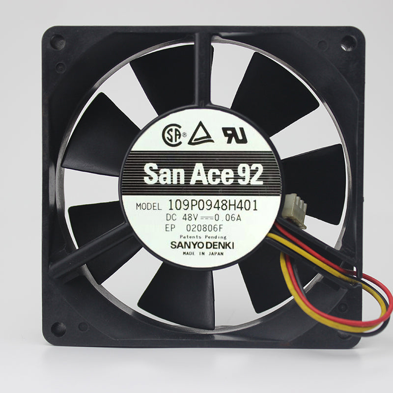 109P0948H401 48V 0.06A 9cm three-wire cooling fan