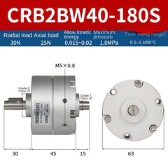 Blade Type Swing Rotary Cylinder CRB1BW50-90S Degree CRB2BW15/20/30/90S/180S/270S