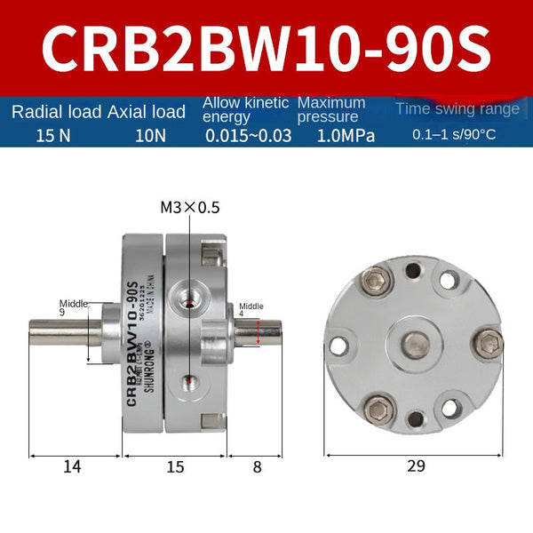 Blade Type Swing Rotary Cylinder CRB1BW50-90S Degree CRB2BW15/20/30/90S/180S/270S