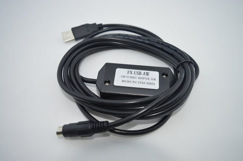 FX-USB-AW : USB/RS422 interface for Mitsubishi FX3U/FX2N/FX1N/FX0/FX0S/FX1S series PLC, 2.5 meters, Fast Shipping