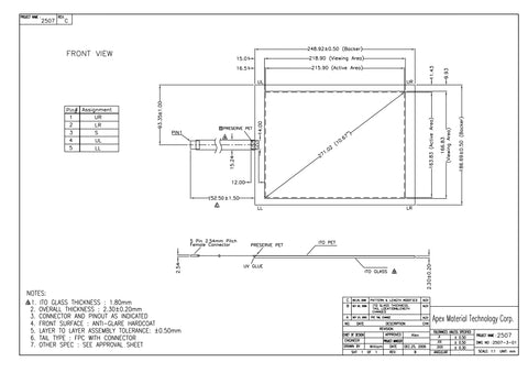 In stock! Brand new original AMT2507 91-02507-00D Taiwan AMT5 line touch screen 10.67 inches