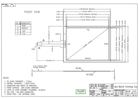 In stock! Brand new original AMT9105 91-09105-00B Taiwan AMT4 line touch screen 5.7 inches