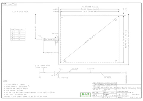 In stock! Brand new original AMT2511 91-02511-00D Taiwan AMT5 line touch screen 19 inches