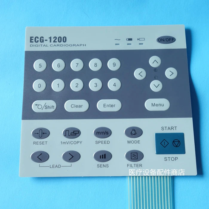 1 Piece Membrane Keyboard Keypad Switch for Biocare ECG-1200 ECG Machine Panel Repair,In Stock