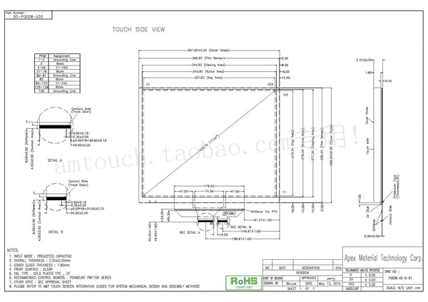 In stock! Brand new original AMT P3028-A20 industrial grade 17 inch capacitive screen 92-P3028-A20