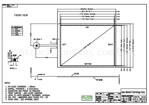 In stock! Brand new original AMT9536 91-09536-000 Taiwan AMT4 line touch screen 8.4 inches