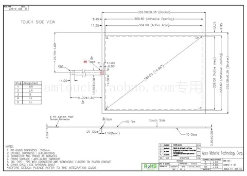 In stock! Brand new original AMT2513 91-02513-00D Taiwan AMT5 line touch screen 15 inch