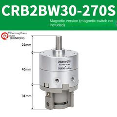 Blade Type Swing Rotary Cylinder CRB1BW50-90S Degree CRB2BW15/20/30/90S/180S/270S