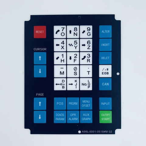 Numerical control machine button film A98L-0001-0518 #T A98L-0001-0518 #M02 button film OK
