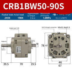 Blade Type Swing Rotary Cylinder CRB1BW50-90S Degree CRB2BW15/20/30/90S/180S/270S