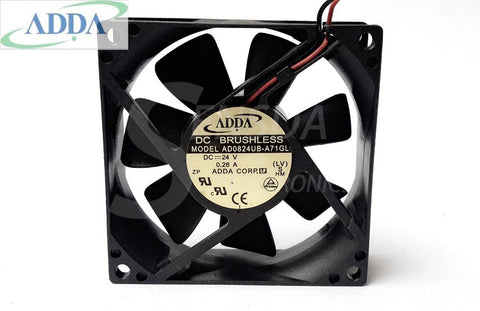 New Original ADDA 80x25mm AD0824UB-A71GL DC 24V 0.26A 2Wire axial server inverter Cooling Fans
