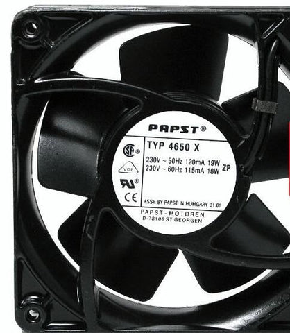 PAPST 12038 TYP4650X 230V~50Hz 19W 230V~60Hz 18W Cooling Fan