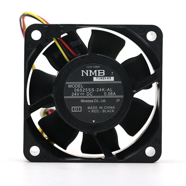 NMB 06025SS-24K-AL 6025 6CM 24V 0.06A 3-wire Printer Cooling Fan