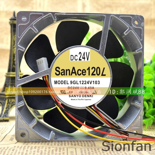 For 9GL1224V103 DC24V 0.43A authentic Japan 120*38 aluminum frame fan
