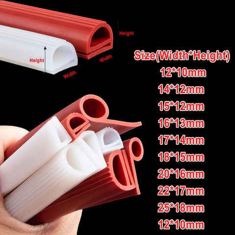 e-Shape Silicone Rubber Sealing Strip 12mm-25mm Window Oven Door Seal Gasket