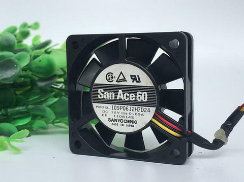 SANYO 6015 6cm 12V 0.09A 109P0612H7D24 3 wire cooling fan