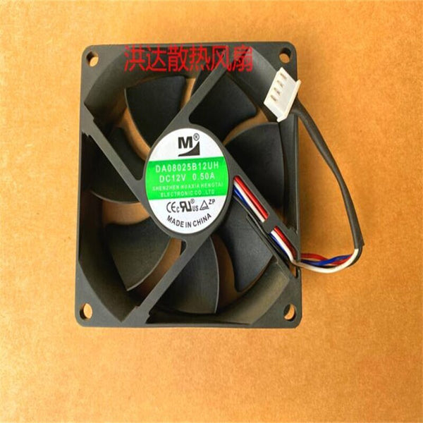 Original 8025 DA08025B12UH DC12V 0.50A 80*80*25MM 8CM four-wire fan