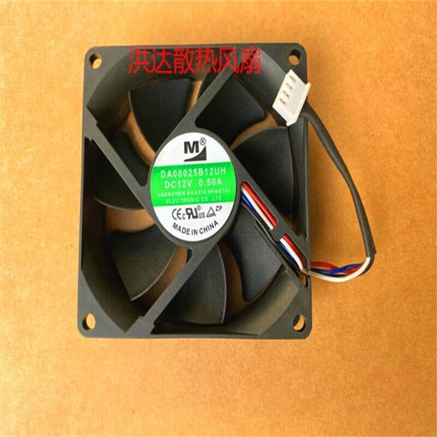Original 8025 DA08025B12UH DC12V 0.50A 80*80*25MM 8CM four-wire fan