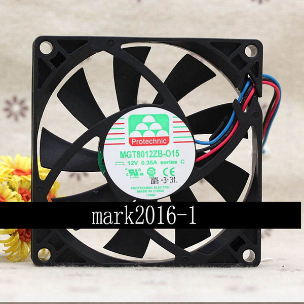 MGT8012ZB-O15 8015 0.35A 12V 3 wire speed ultra thin fan chassis fan