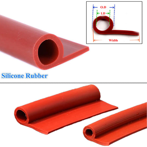 Silicone Rubber P Profile Sealing Strip Red P-Type High Temp Oven Steam Seals