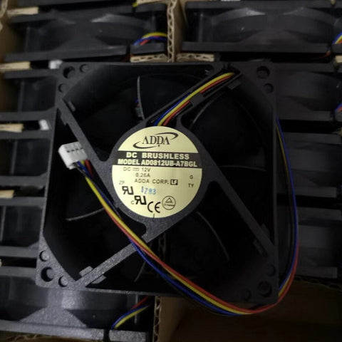 For ADDA AD0812UB-A7BGL S DC 12V 0.26A 4-wire 80x80x25mm Server Cooling Fan