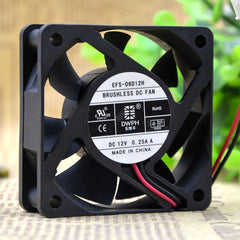 For DWPH EFS-06D12H 6020 12V 0.25A 2-wire mute Large air volume Cooling fan
