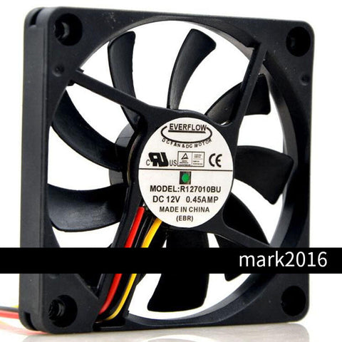 EVERFLOW R127010BU 12V 0.45A 7CM 7010 3line large volume mute heat radiation fan