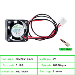 ACP2010 2cm 20mm DC5V 12V 0.10A 2pin small DC cooling fan for router notebook