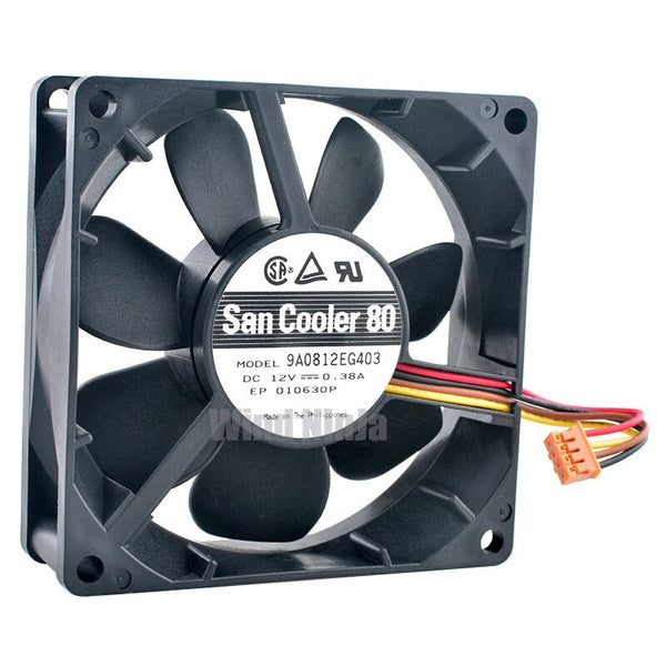 9A0812EG403 8cm 80mm 80x80x25mm DC12V 0.38A 4Pin Dual ball bearing cooling fan