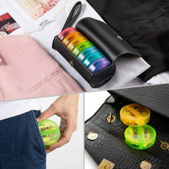 Weekly Pill Box 14-Compartment Color Plastic Pill Case Dispenser for Travel