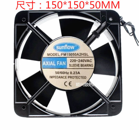 sunflow Fan FM15050A2HSL AC220V 0.23A 150 15CM 2 WIRES Aluminum frame fan