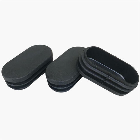 Oval Oblong Plastic Black Guard Plate End Cap Tube Insert Plug Rubber Tube Plug