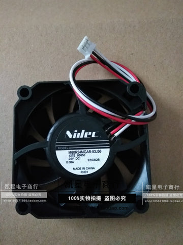 Nidec M60R24MGAB-53 J56 24V 0.08A 60*60*15mm 3-wire Printer Power Supply Fan