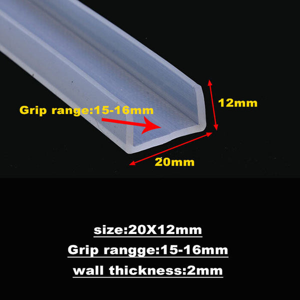 silicone rubber glass seal strip bath shower door window edge trim glazing strip