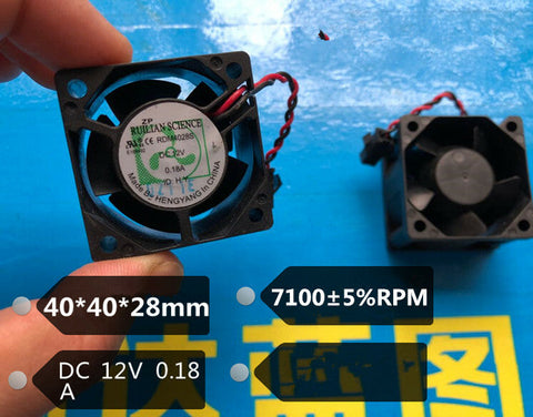 RD4028 12V 0.18A 2.16W 7100RPM 4028 4cm 2wires server industrial inverter fan