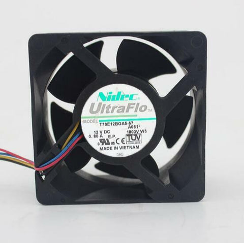 Nidec 7CM 7038 T70E12BGA5-57 DC 12V 0.80A 4 Lines PWM Violent Cooling Fan
