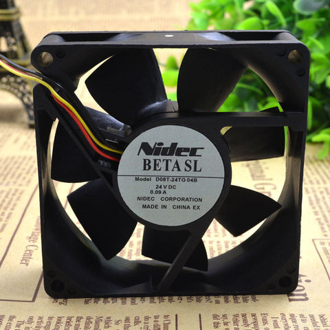 Nidec D08T-24TG 04B DC 24V 0.09A 3-wire 80mm 80x80x25mm Server Square fan