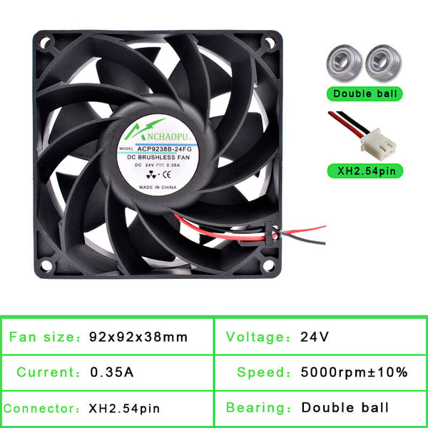 ACP9238B-24 92x92x38mm 92mm DC24V 0.35A cooling fan for inverter power supply