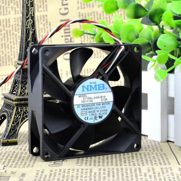 NEW Genuine NMB 80mm case fan 3110KL-04W-B19 DC12V 0.13A 3-pin 4E537 0C252