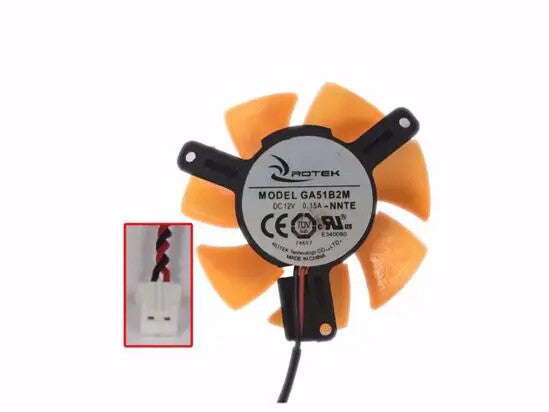 APISTEK Rotek GA51B2M NNTE Video Card Fan DC 12V 0.15A 2-Wire