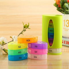 Oval 28 grids pill box organizer set 7 days medicine box holder storage pill