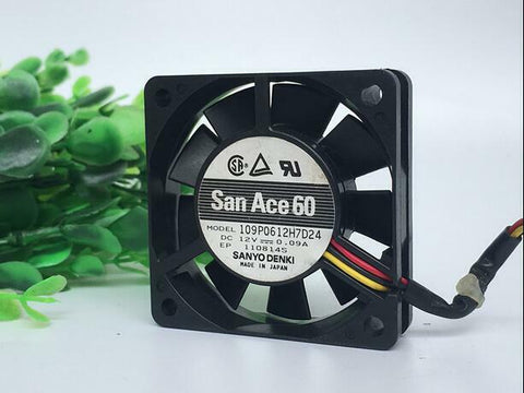 SANYO 6015 6cm 12V 0.09A 109P0612H7D24 3 wire cooling fan