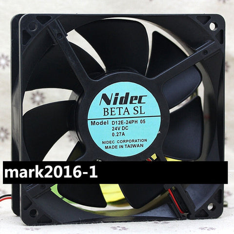 Nidec D12E-24PH 05 12cm 120*120*38mm DC 24V 0.27A 2 Wire Inverter Cooling Fan