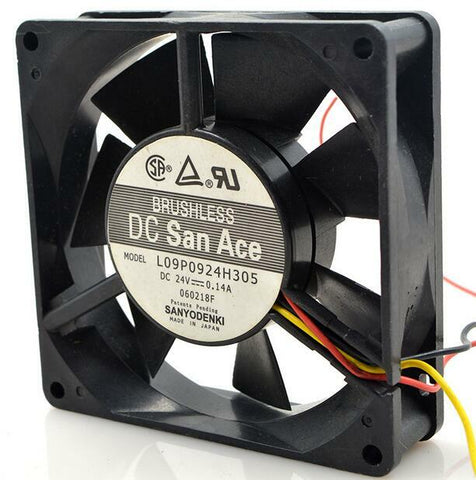 SANYO L09P0924H305 24V 0.14A 9025 9CM 3 wire cooling fan