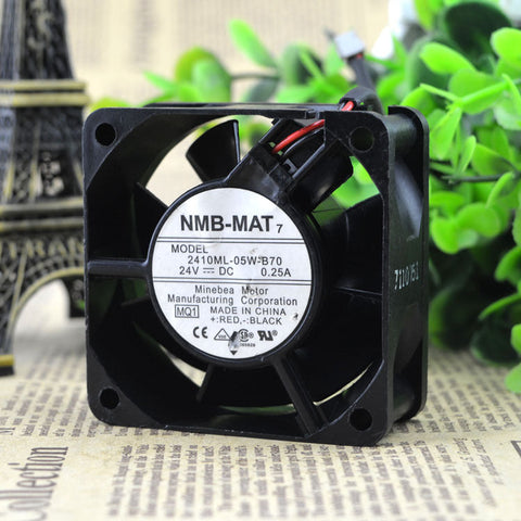 Original 2410ML-05W-B70 6025 6CM 24V 0.25A two wire ball fan for NMB 60*60*25mm