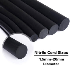 Dia 1.5mm-20mm Solid Nitrile Rubber Cord - Black O Ring Anti Oil Seal Gasket