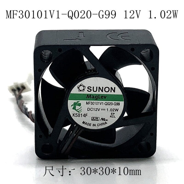 SUNON MF30101V1-Q020-G99 30X30X10 3CM DC 12V 1.02W Projector Cooling Fan