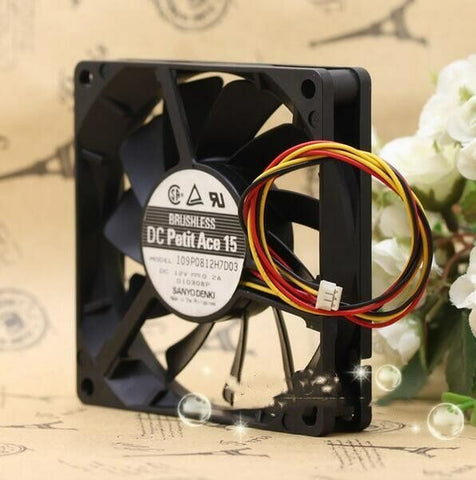 Original SANYO 109P0812H7D03 12V 0.2A 8015 8CM 80*80*15MM 3 wire cooling fan
