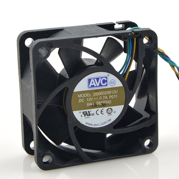 2pcs AVC DS06025B12U 6025 DC 12V 0.7A 4 -pin PWM cpu pc case cooling fan
